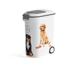 Curver Futter-Container 54 L, Love Pets Hunde, Weiß/Grau, 49,3 x 27,8 x 60,5 cm, 20 kg  