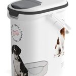Curver 241103 Contenedor para Pienso Futter-Container 4kg I 10L, weiß/grau/Love Pets Hunde, Polypropylen  